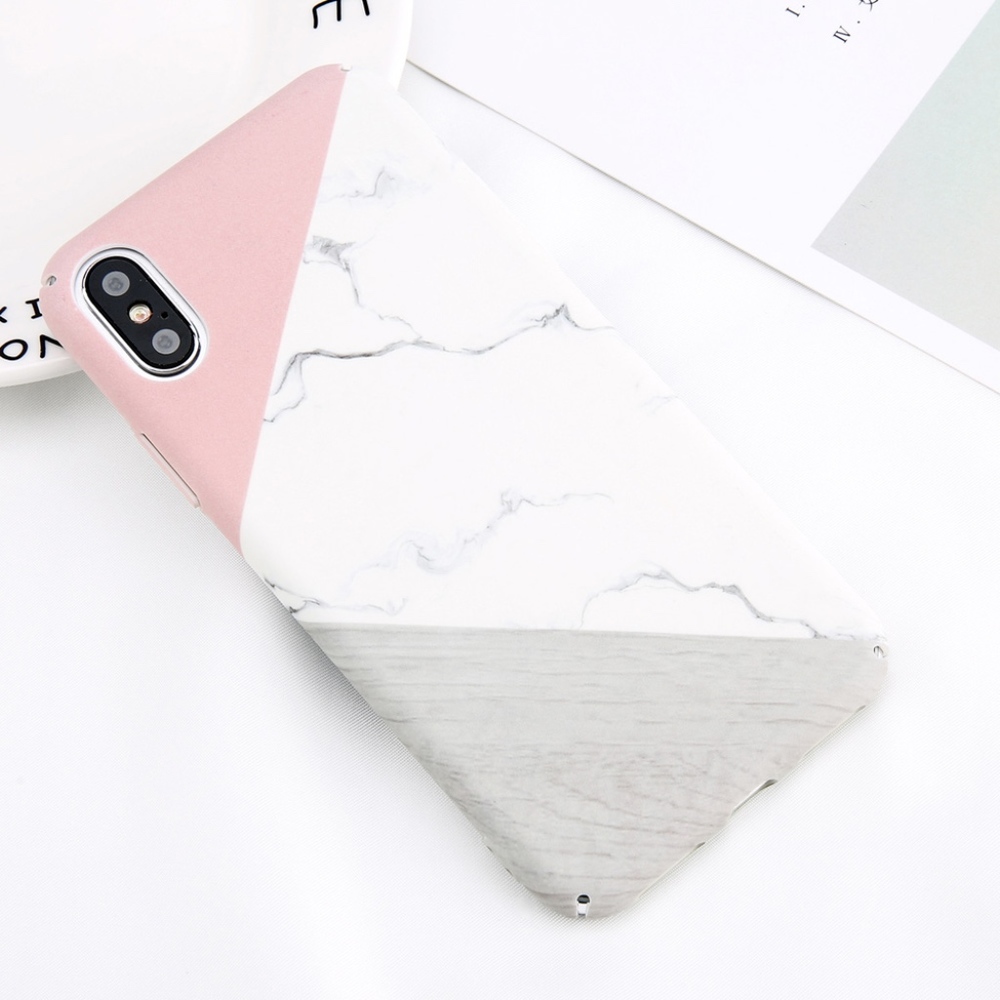Pink Marble Wood iPhone X Case